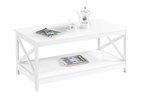 Mesa de centro moderna con patas en X
