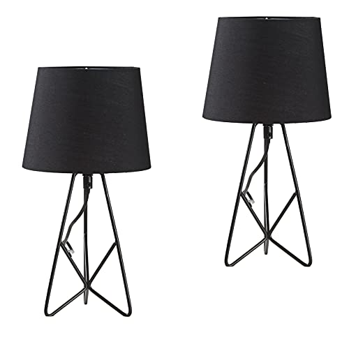 OuXean Lámpara de Mesa Moderna, Portalámparas Metálicas con Pantalla…