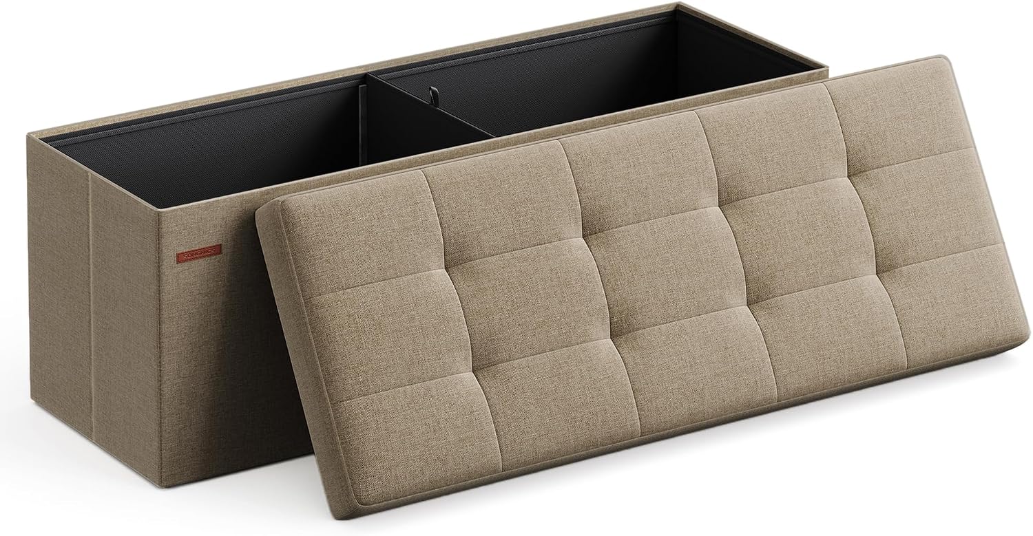 Puff almacenaje beige
