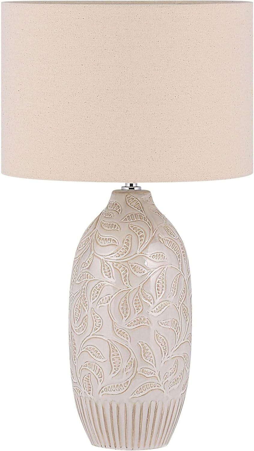 Lámpara de mesilla de noche cerámica beige 57 cm
