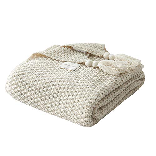 Plaid beige para sofá, medida compacta