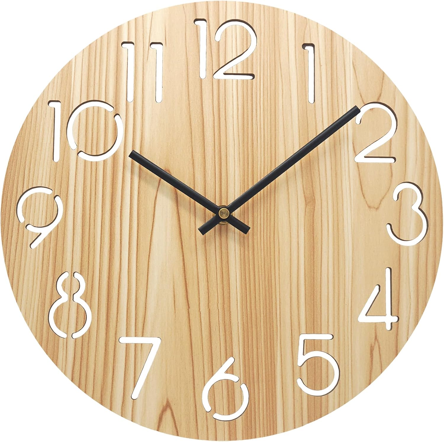 Reloj de pared de madera redondo silencioso aproximadamente 30 cm
